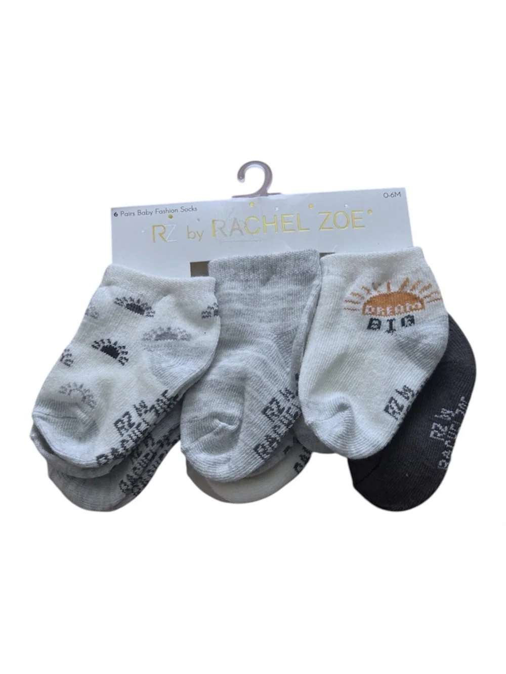 NWT Rachel Zoe Baby Infant 0-6mo Gender Neutral Socks 6-Pack New